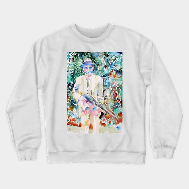 WILLIAM S. BURROUGHS watercolor portrait .2 Crewneck Sweatshirt by lautir